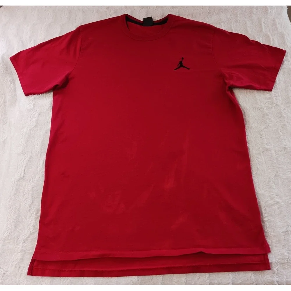 Vintage Air Jordan Nike T Shirt Red Embroidered Jumpman Late 90s Black Tag Sz XL